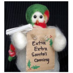 Original Wooly Snowman - Extra! Extra! Santa's Coming - Wooly® Primitive Snowman