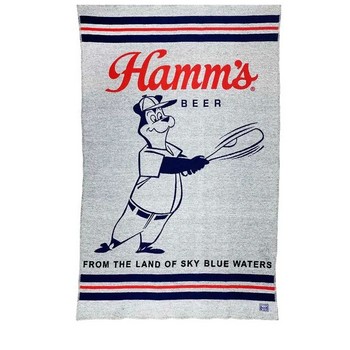 Hamm's Beer Baseball Bear Wool Throw Blanket