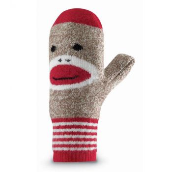 Red Heel Monkey Mittens Adult