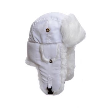 White Supplex Bomber with White Faux Fur