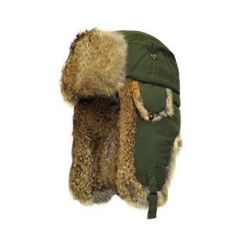 Olive Supplex Bomber with Brown Fur