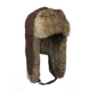 Hickory Leather Bomber with Brown Fur