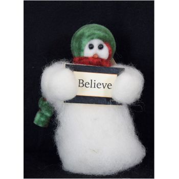 Believe - Wooly® Primitive Snowman