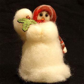 Hanging The Mistletoe - Wooly® Primitive Snowman
