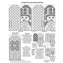 Poinsettia & Snowman Mittens: Knitting Patterns