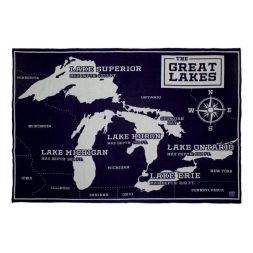 Faribault Woolen Mills - Great Lakes Map Wool Throw