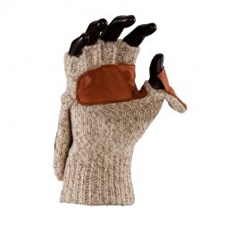 Fox River Mills Fingerless Top Handware Glove 3 Pairs Brown Tweed, Large 