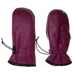 Woman's Premium Leather Mitten With Glove Fingers Inside 