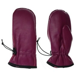 Woman's Premium Leather Mitten With Glove Fingers Inside