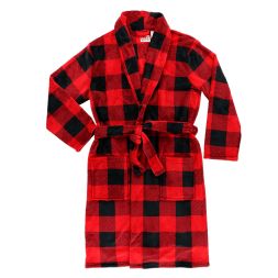 Lazy One - Men's Red Plaid Bathrobe