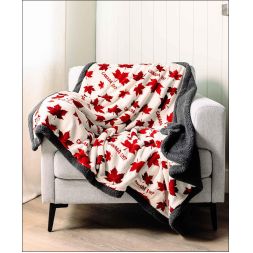 Canada Eh? Sherpa Throw Blanket