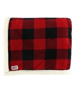 Red Plaid Sherpa Throw Blanket