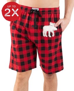 Moose Plaid Men's Pajama Shorts