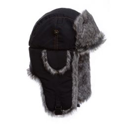 Mad Bomber - Black Supplex Bomber with Grey Wabbit Faux