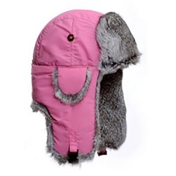 Mad Bomber - Little Mad Bomber Pink with Grey Rabbit Fur