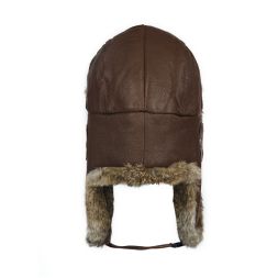 Hickory Leather Bomber with Brown Fur