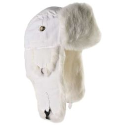  - White Supplex Bomber with White Rabbit Fur