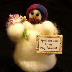 Original Wooly Snowman - April Showers - Wooly® Primitive Snowman